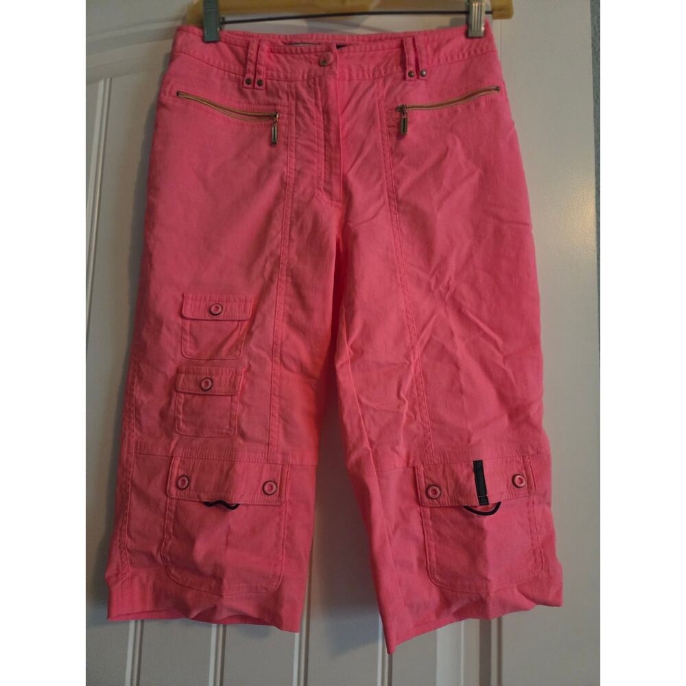 Jamie Sadock Pink Cargo Golf Capris Pants Shorts Tactical Pockets Size 0
